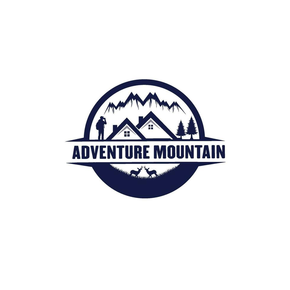 montagna avventura all'aperto logo vettore Vintage ▾ simbolo illustrazione design