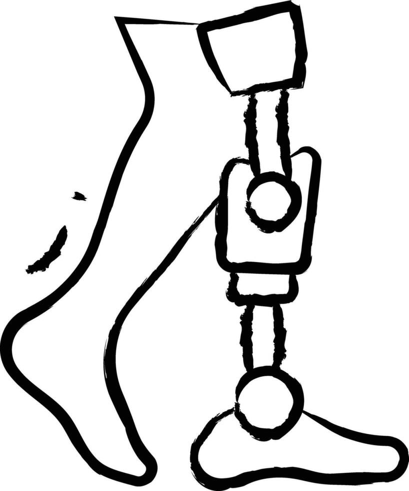 bionico gamba mano disegnato vettore illustrazione