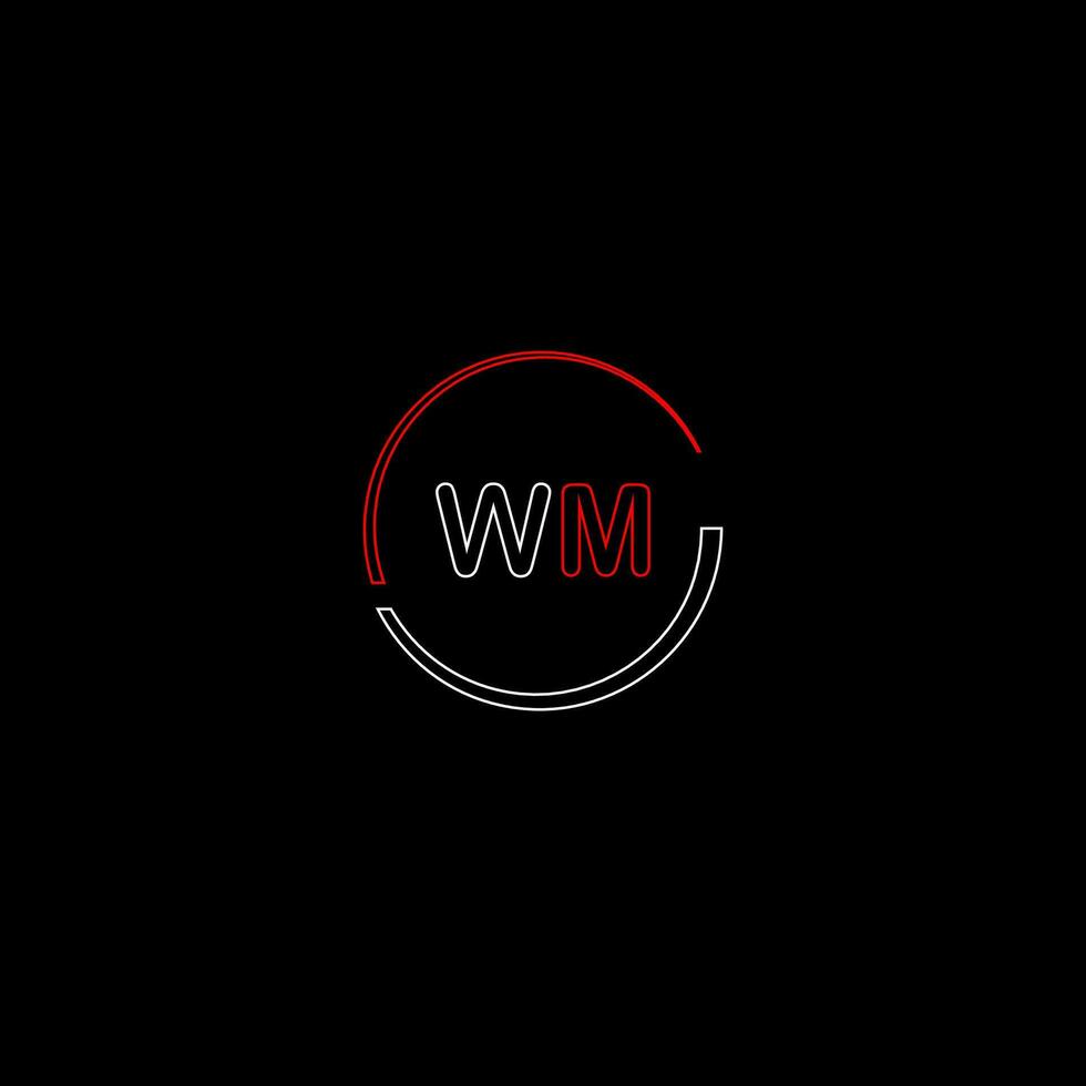 wm creativo moderno lettere logo design modello vettore