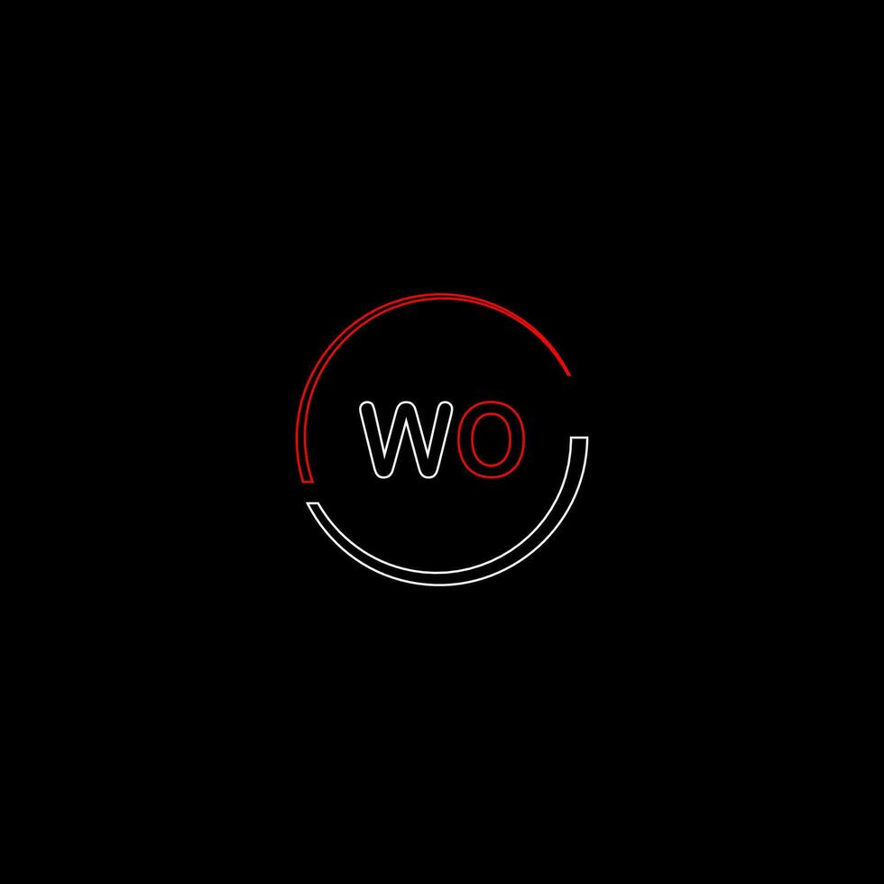 wo creativo moderno lettere logo design modello vettore