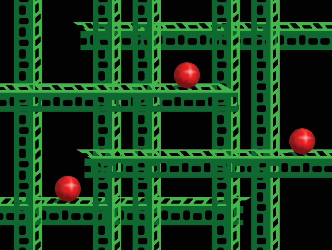 geometrico forma costruzione nel verde e rosso colore per sfondo disegno, sfondo. vettore