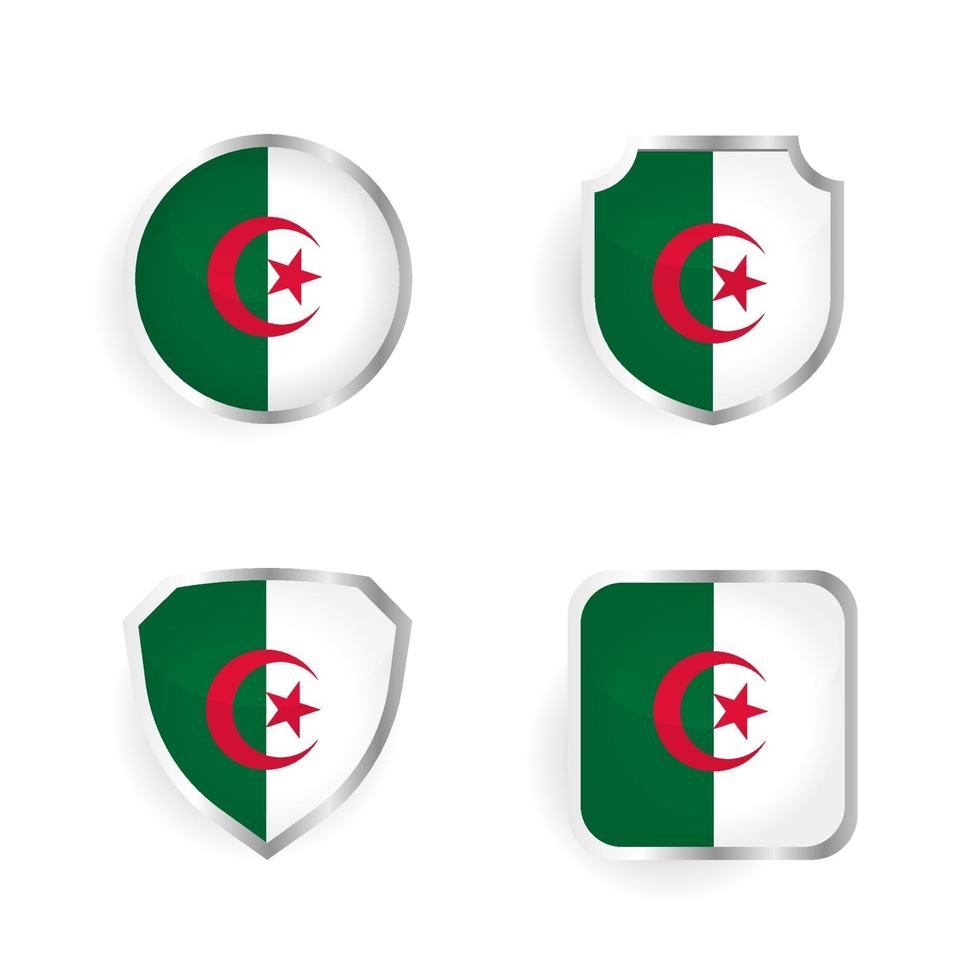 distintivo del paese algeria e collezione di etichette vettore