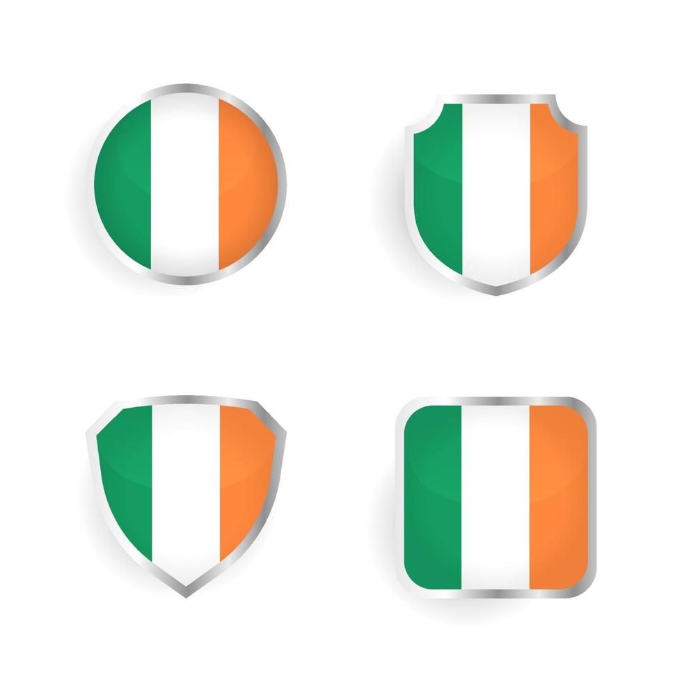 collezione di badge ed etichette per l'Irlanda vettore