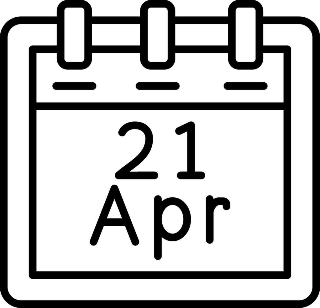 aprile 21 vettore icona