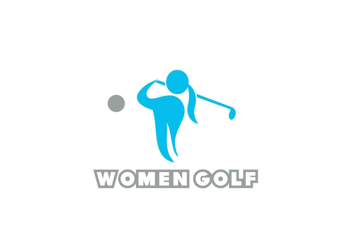 donne golf giocare Tenere mano logo vettore