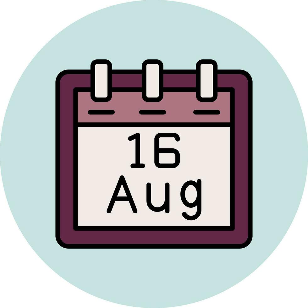 agosto 16 vettore icona
