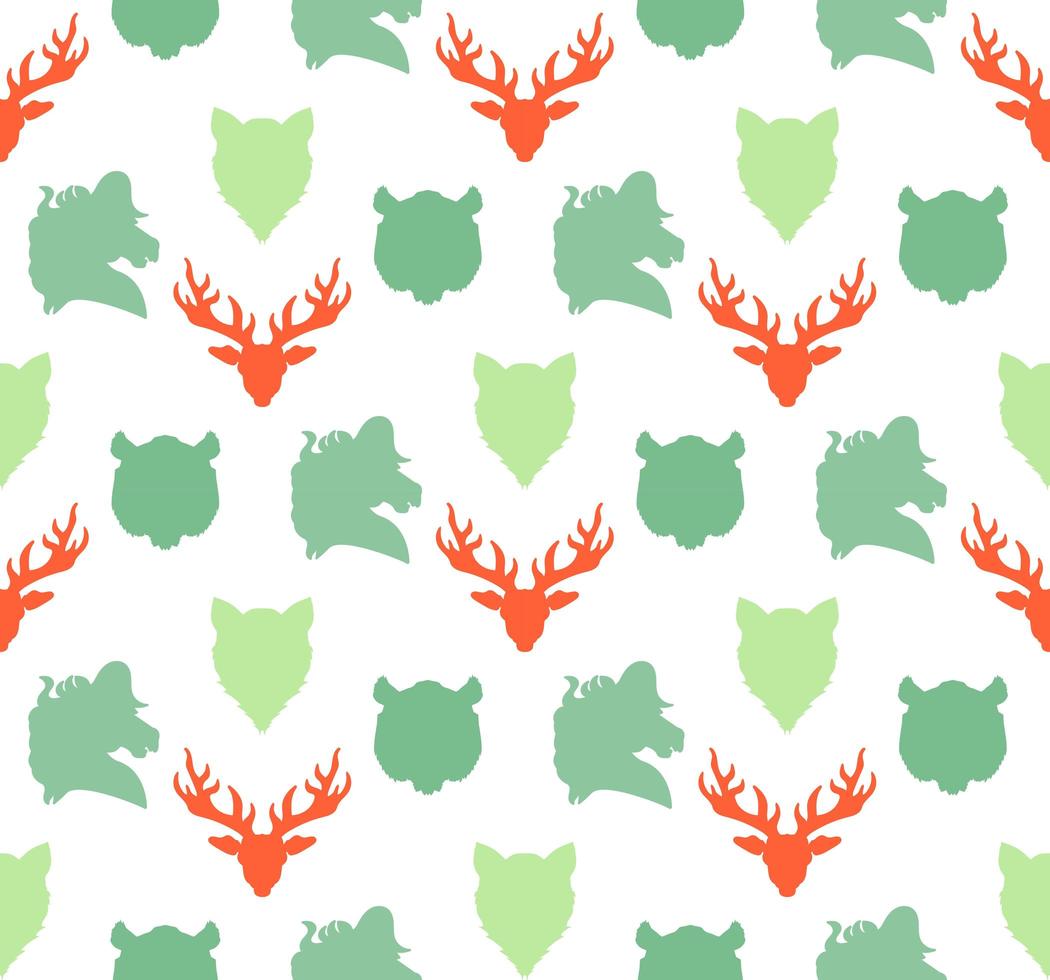 seamless pattern di fauna selvatica vettore