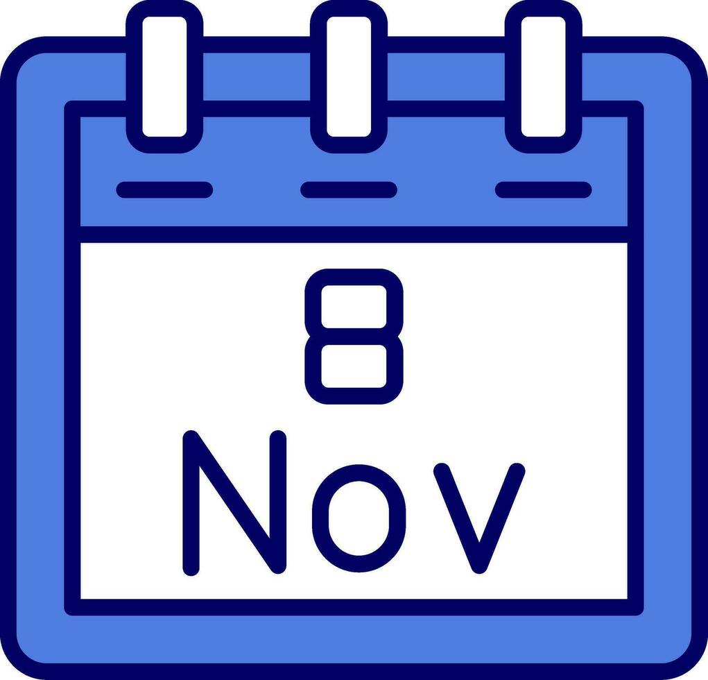 novembre 8 vettore icona