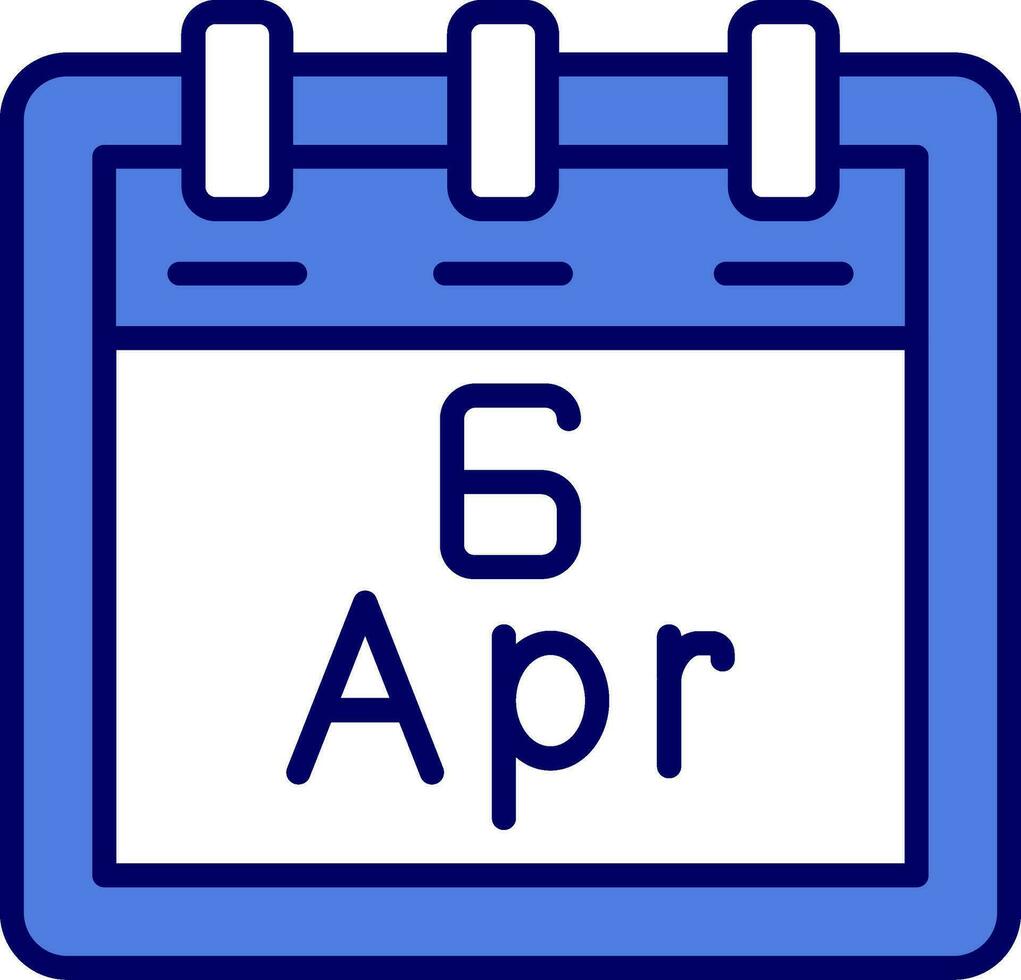 aprile 6 vettore icona