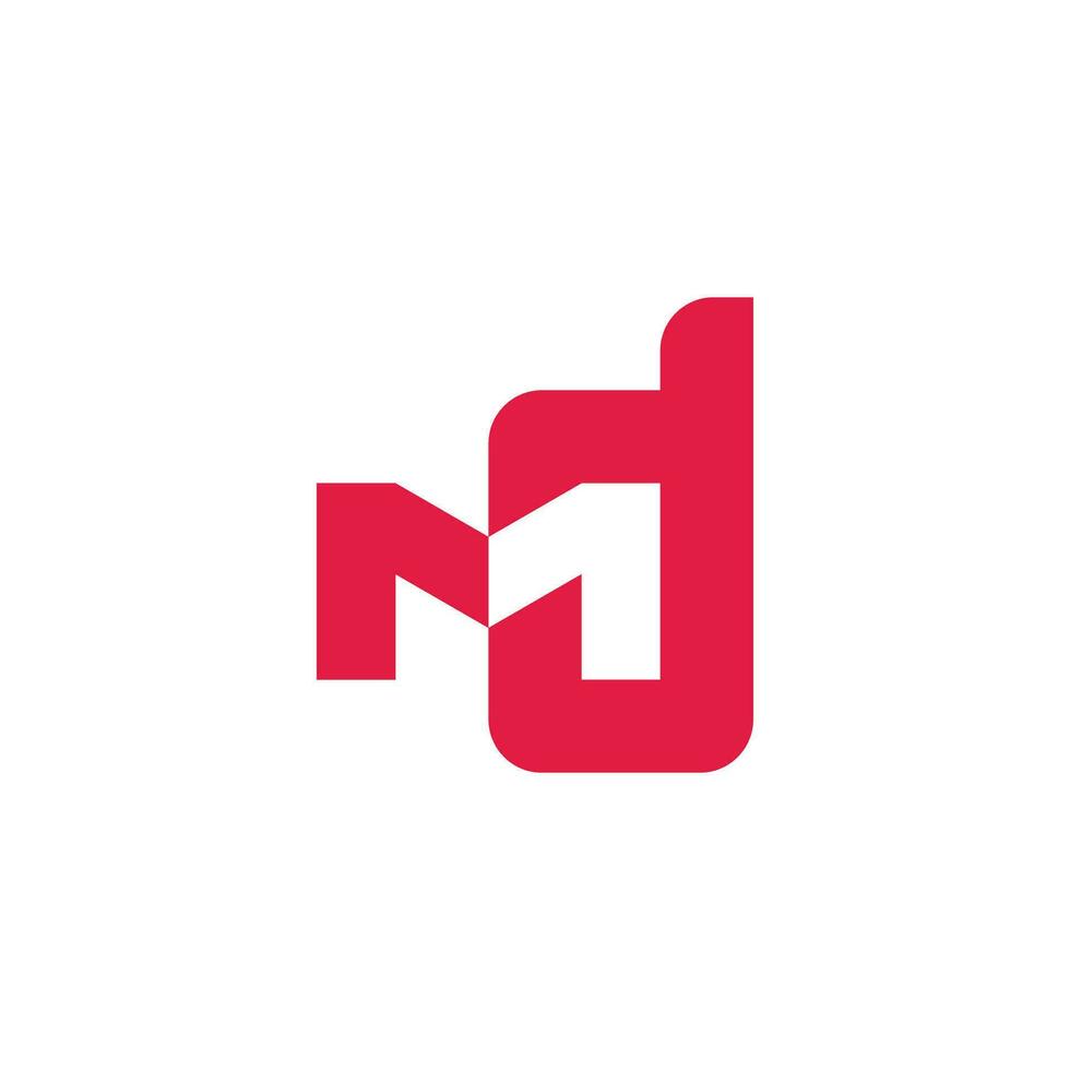 lettera md semplice geometrico logo vettore