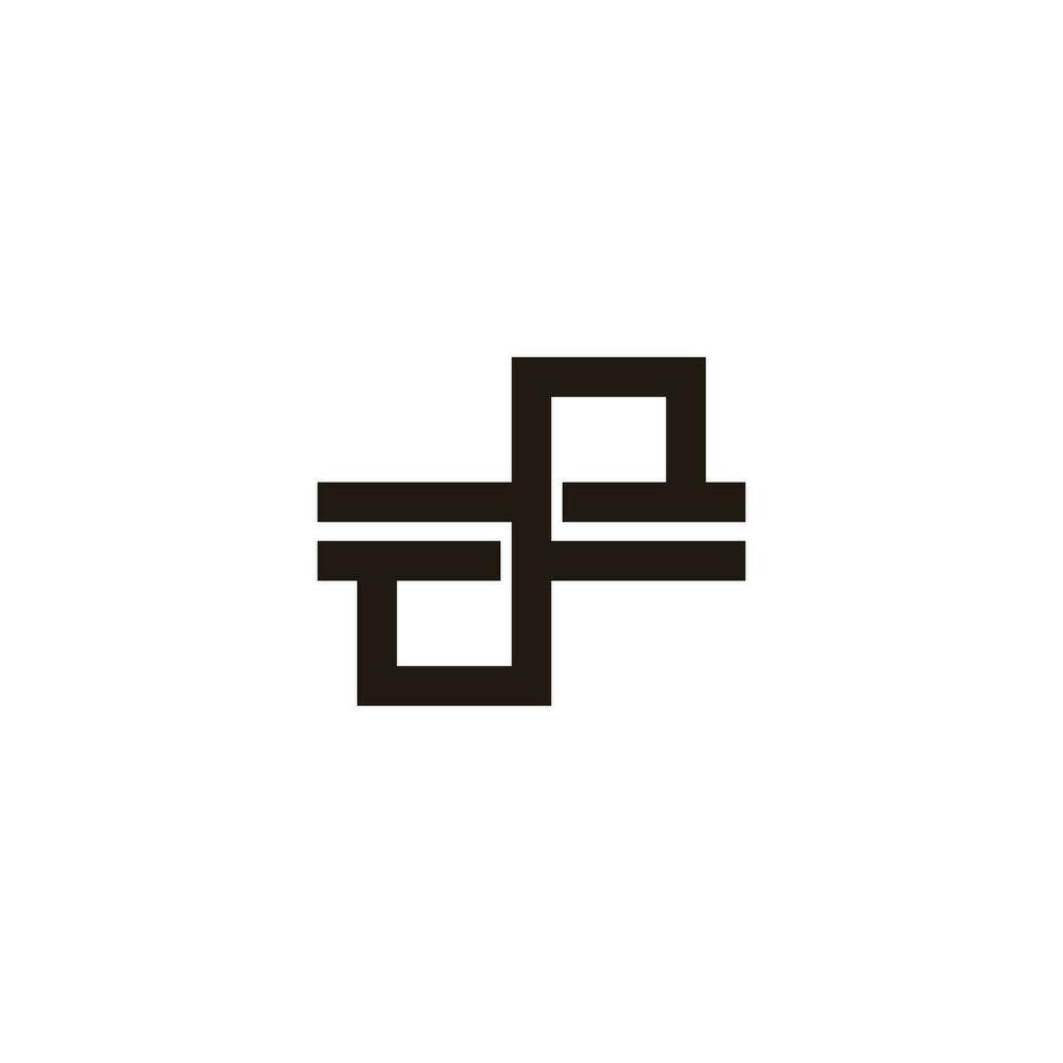 lettera dp infinito strisce logo vettore