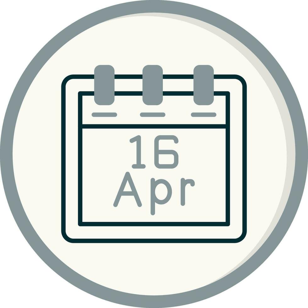 aprile 16 vettore icona