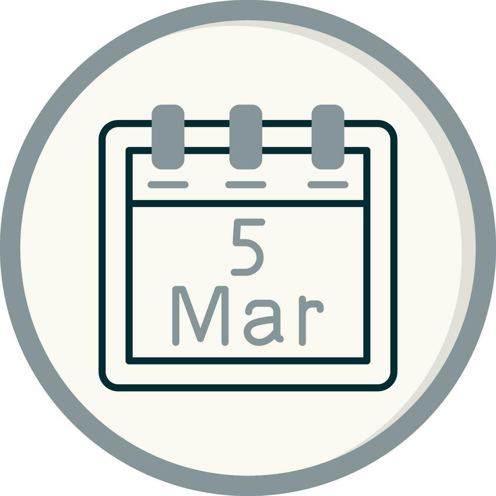marzo 5 vettore icona