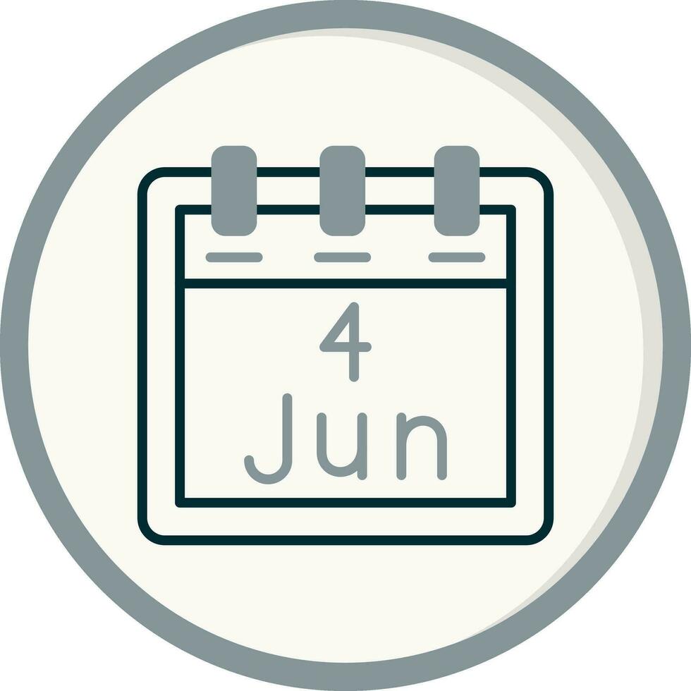 giugno 4 vettore icona