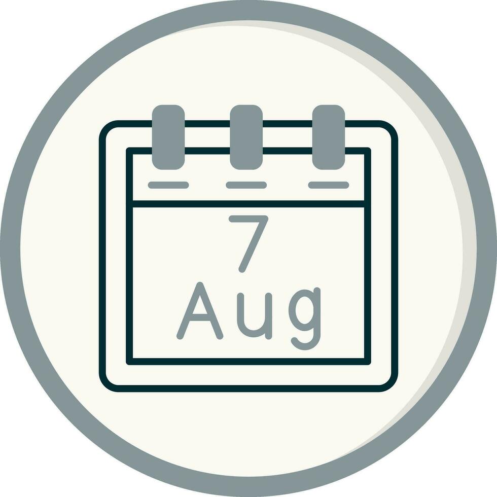 agosto 7 vettore icona
