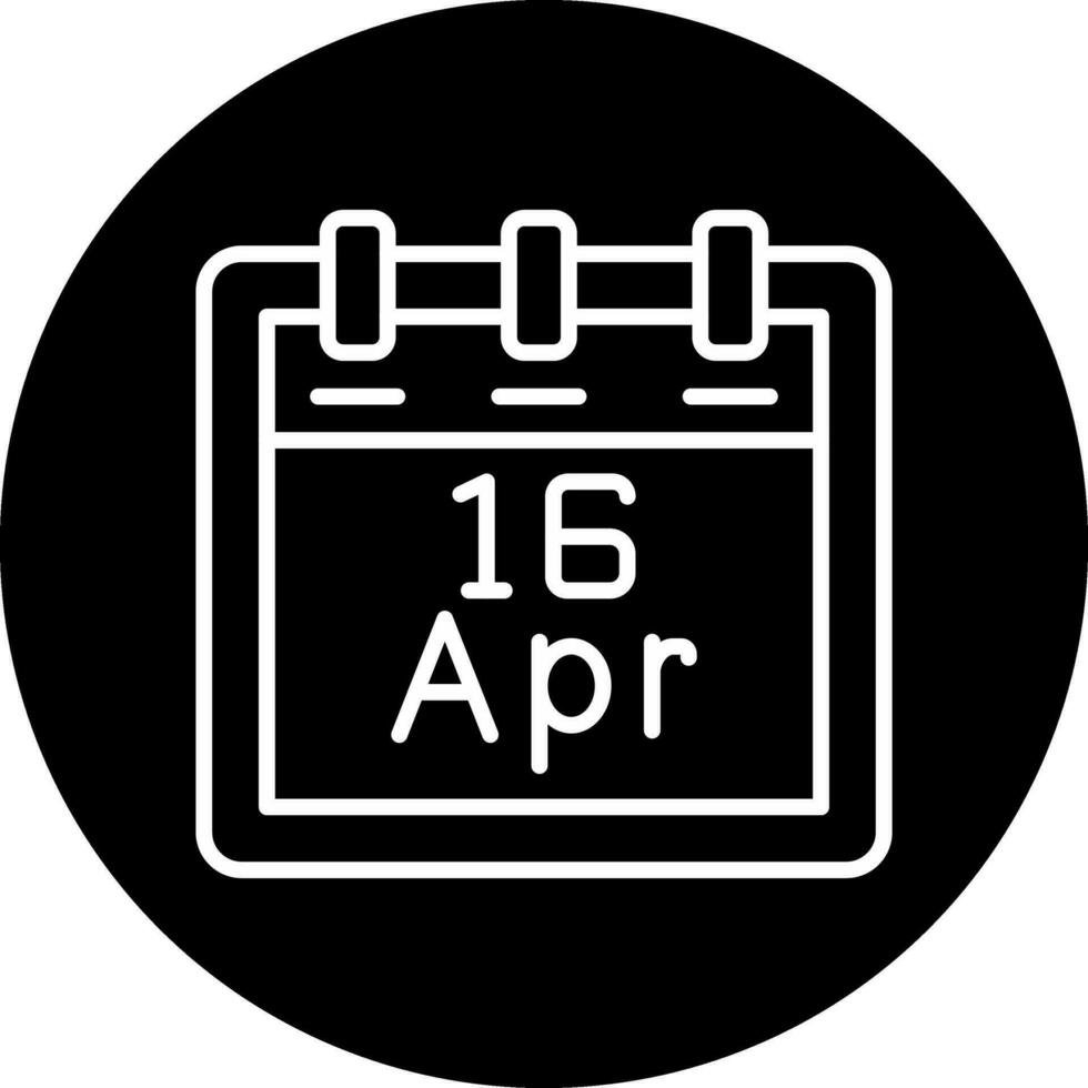 aprile 16 vettore icona