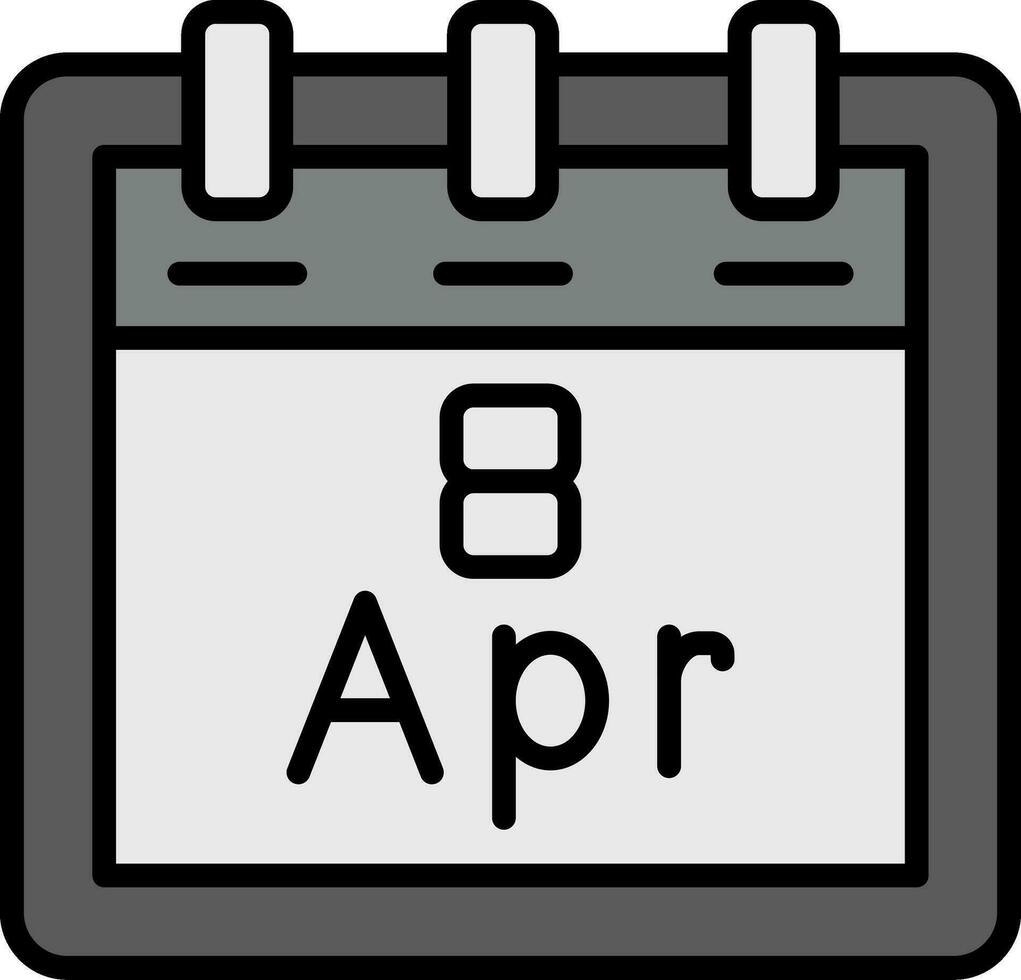 aprile 8 vettore icona