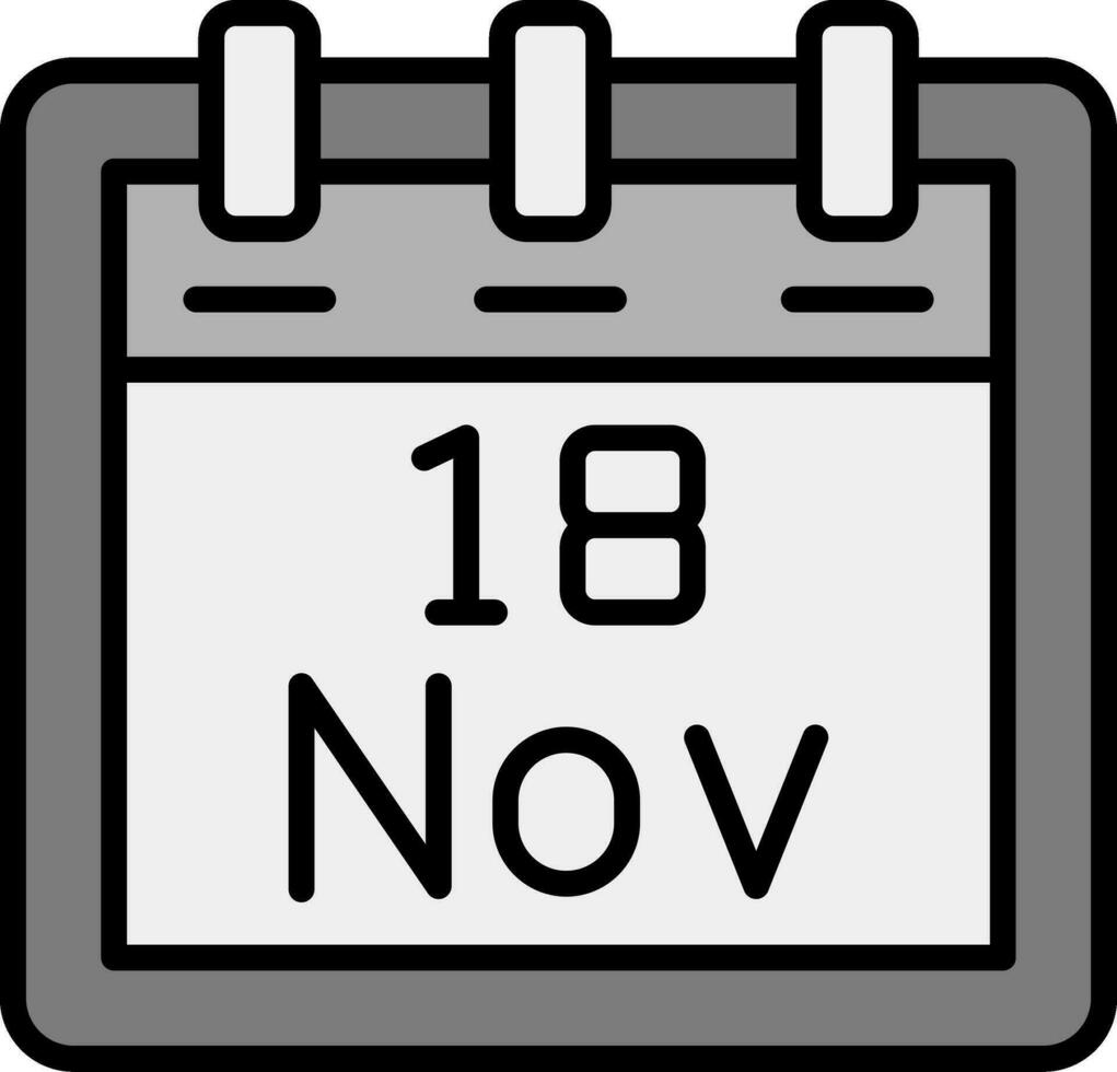 novembre 18 vettore icona