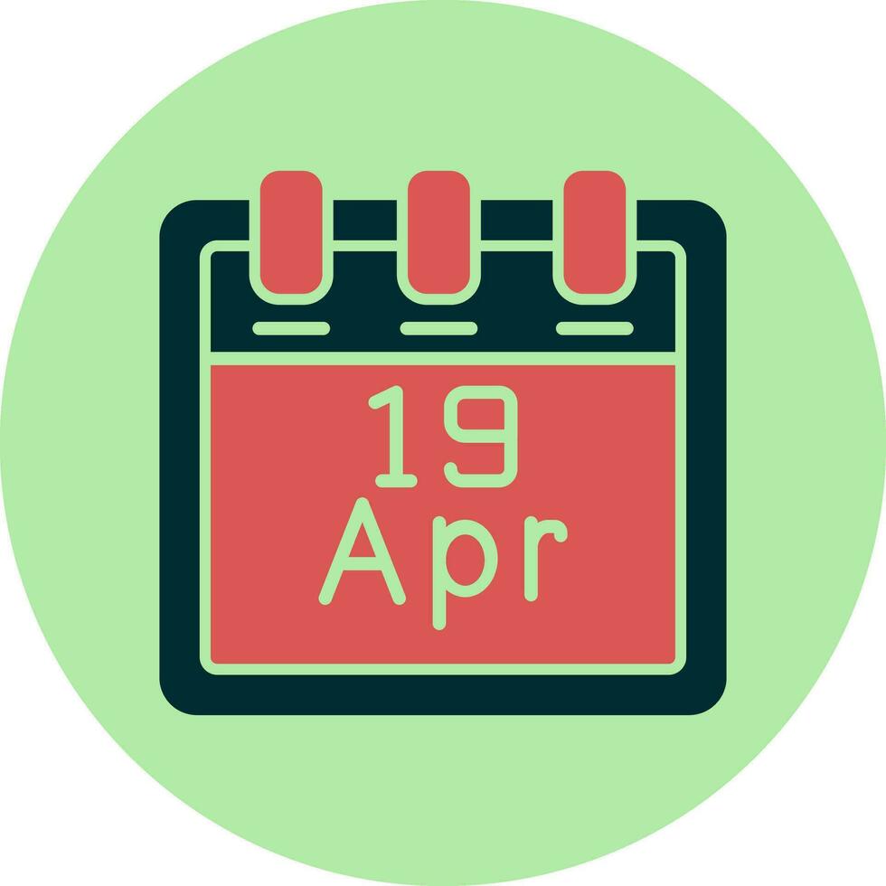 aprile 19 vettore icona