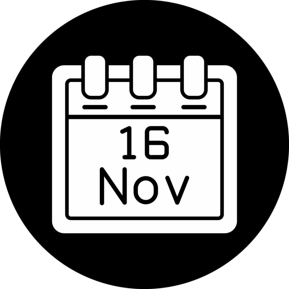 novembre 16 vettore icona