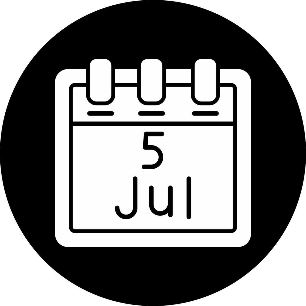 luglio 5 vettore icona