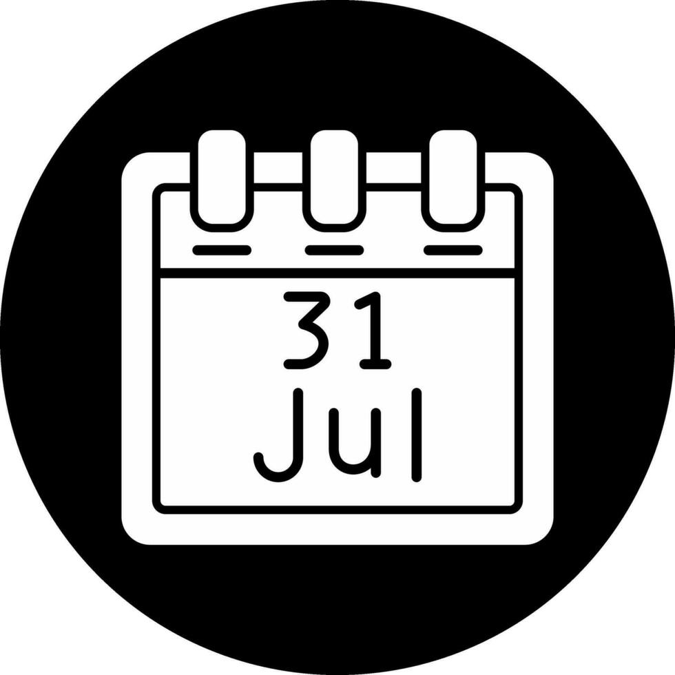 luglio 31 vettore icona
