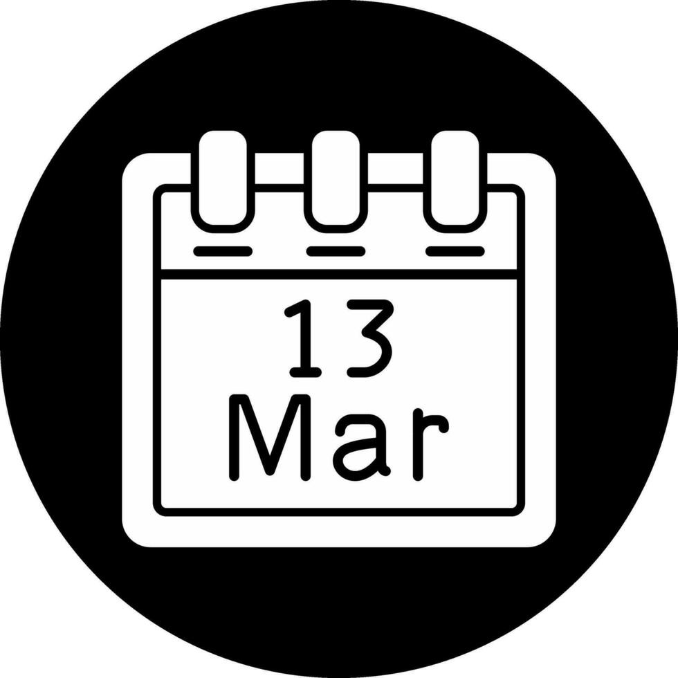 marzo 13 vettore icona