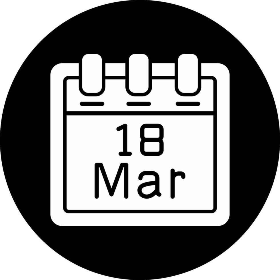 marzo 18 vettore icona