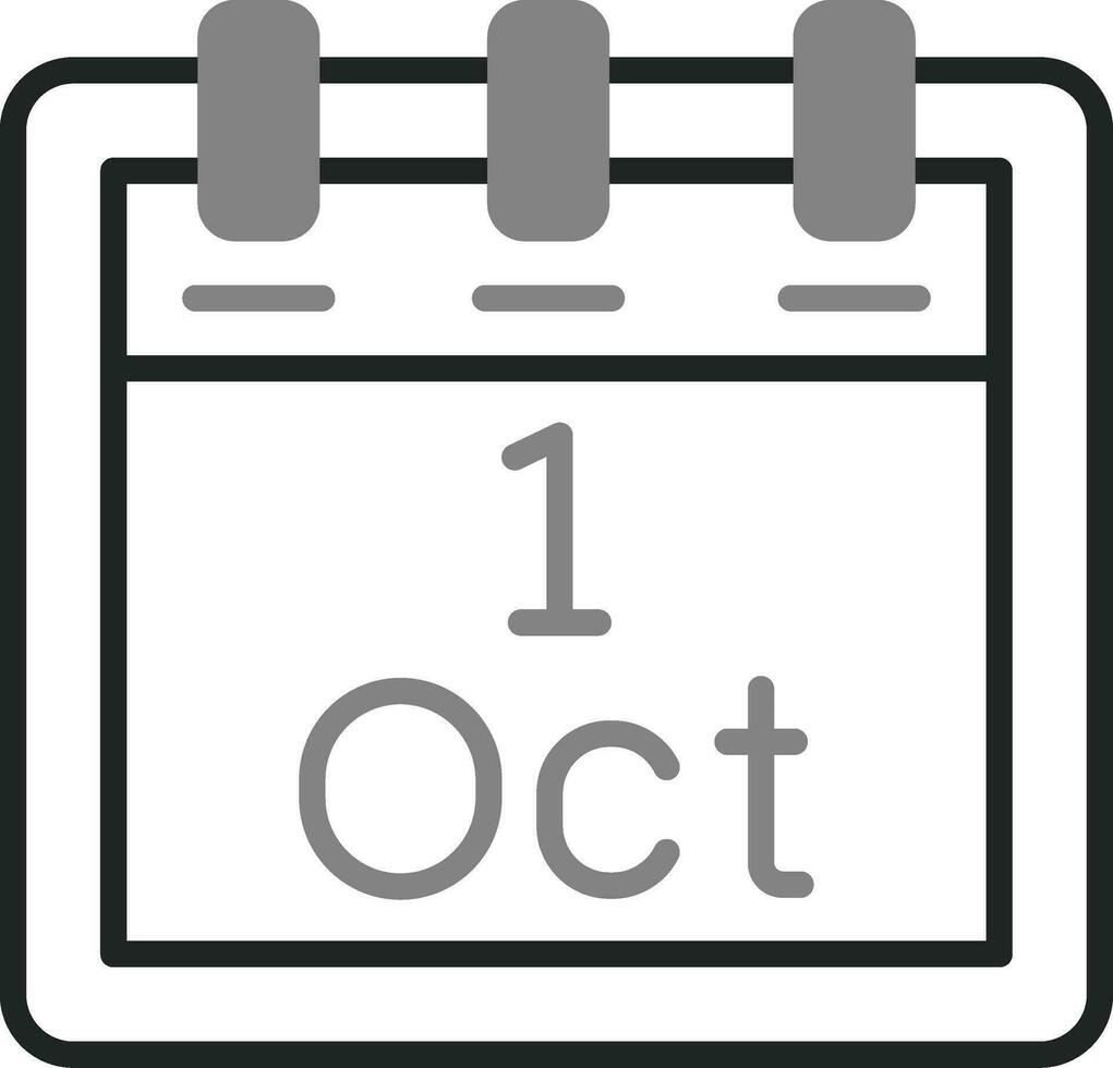 ottobre 1 vettore icona