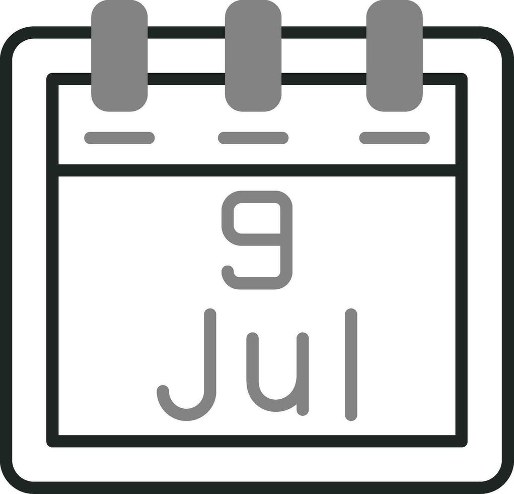 luglio 9 vettore icona