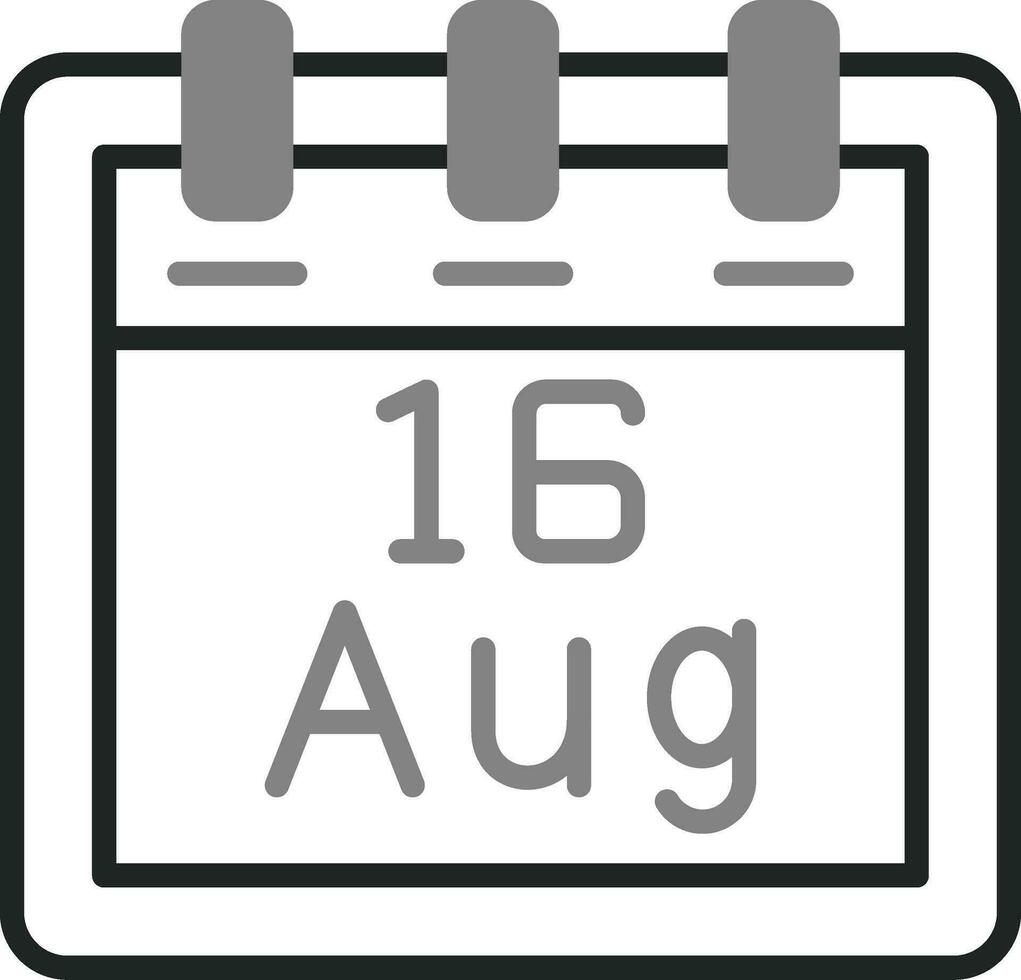 agosto 16 vettore icona