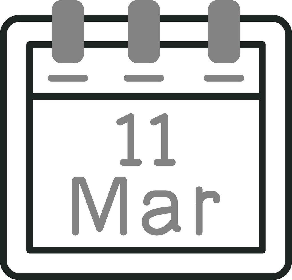 marzo 11 vettore icona