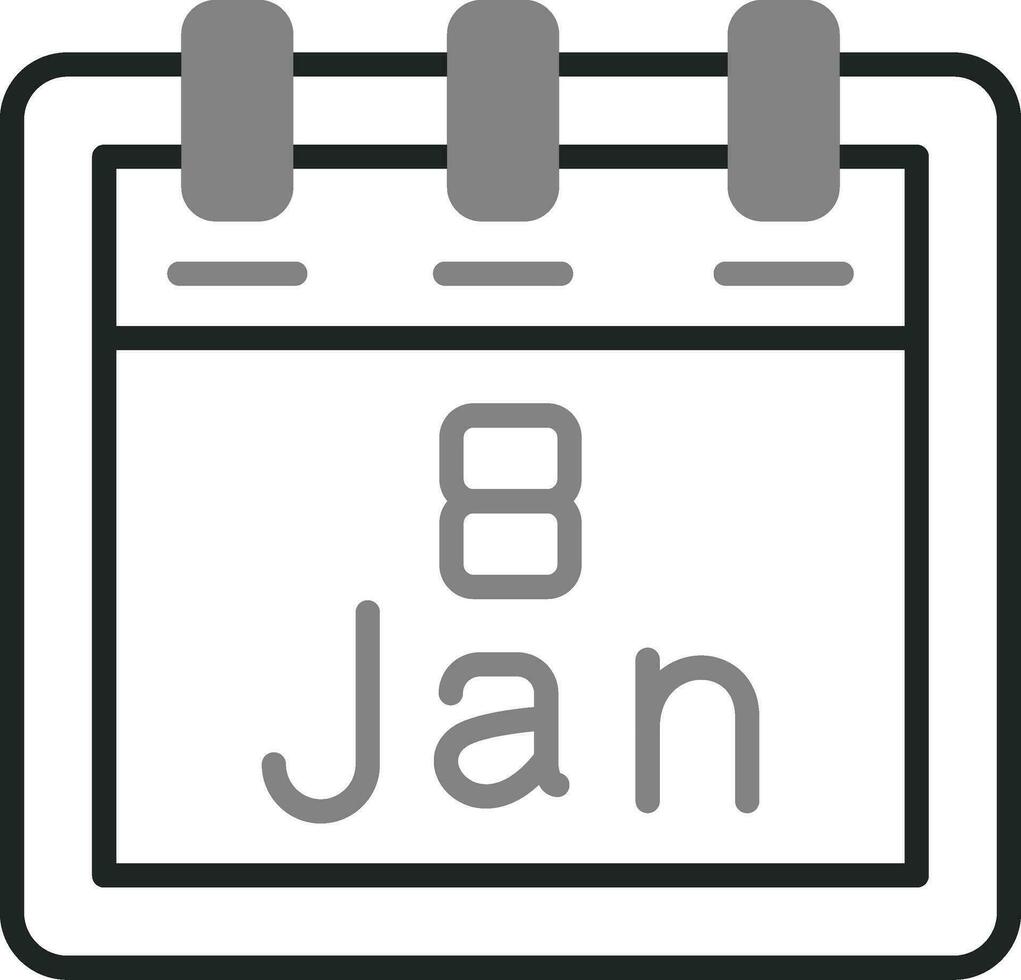 gennaio 8 vettore icona