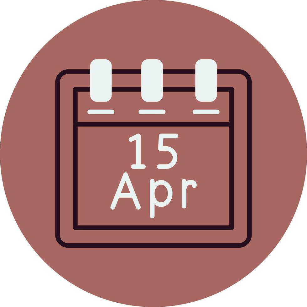 aprile 15 vettore icona