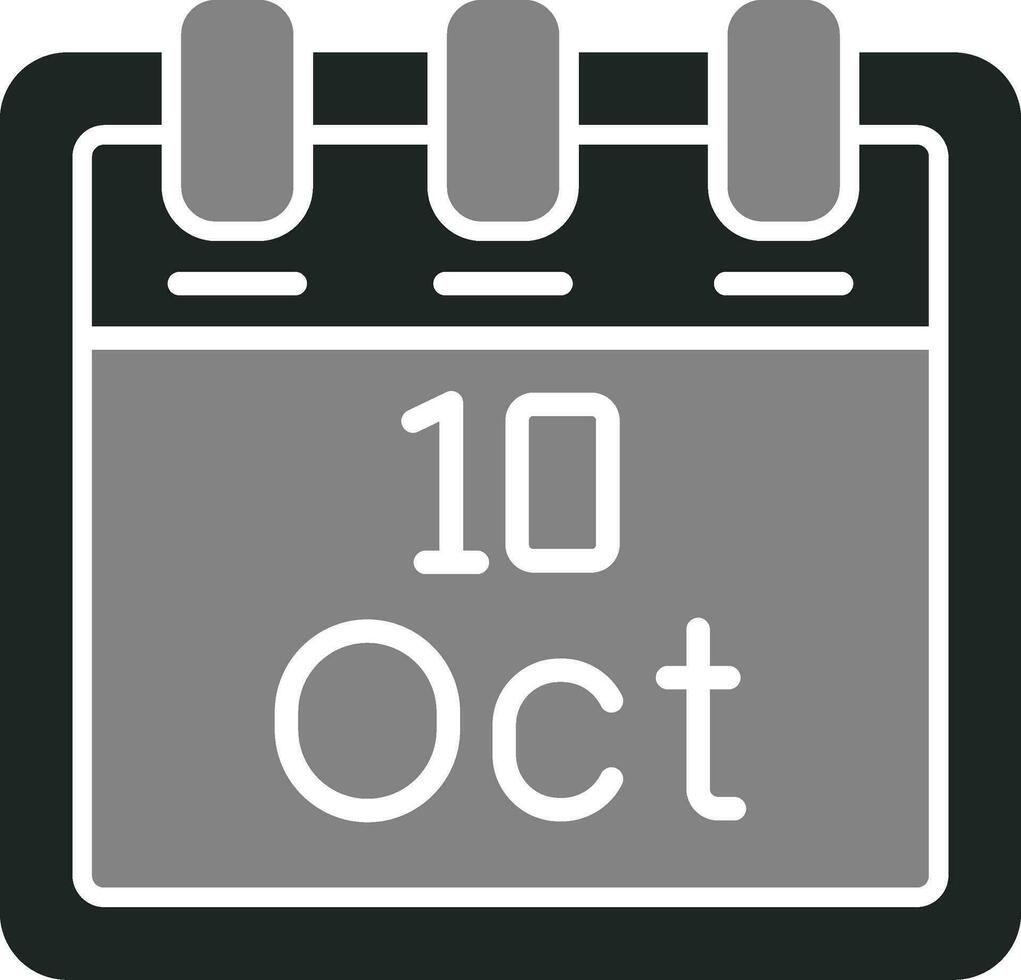 ottobre 10 vettore icona