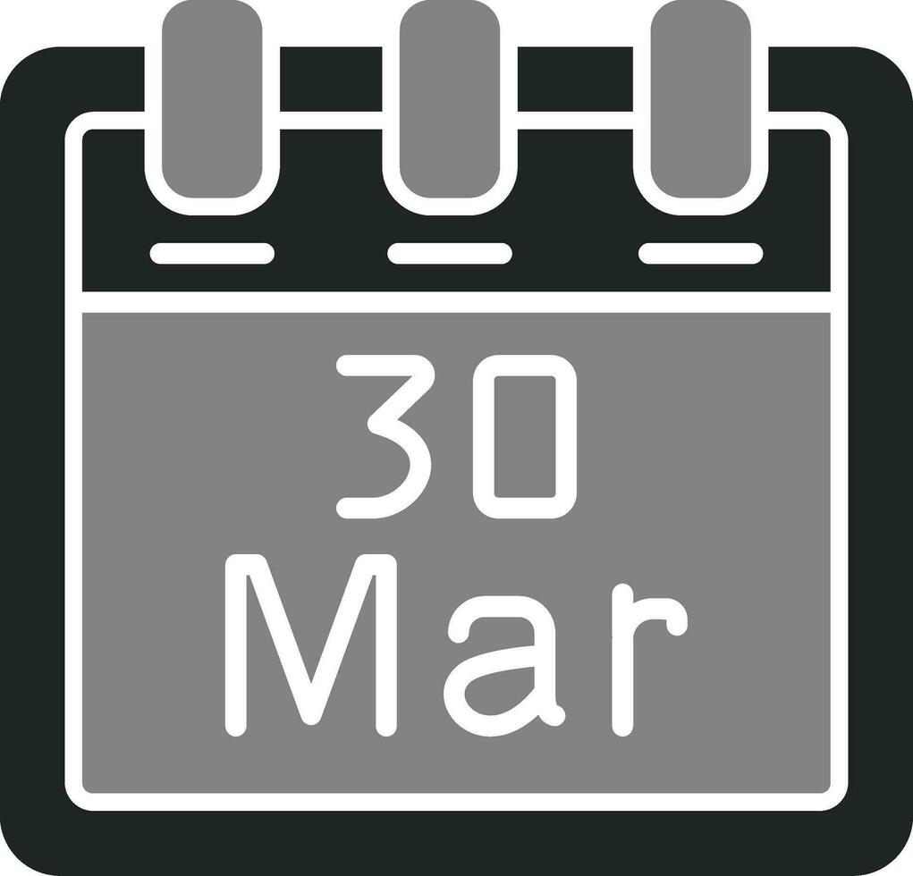 marzo 30 vettore icona