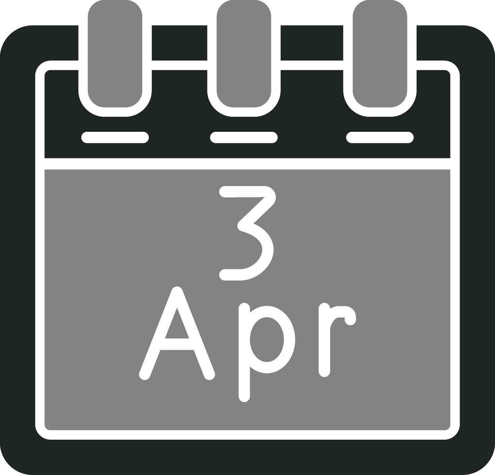 aprile 3 vettore icona