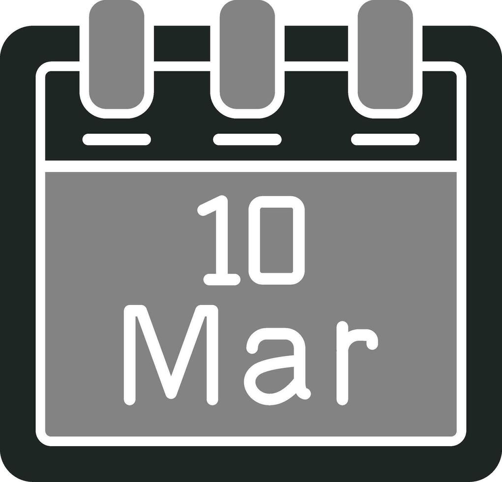 marzo 10 vettore icona