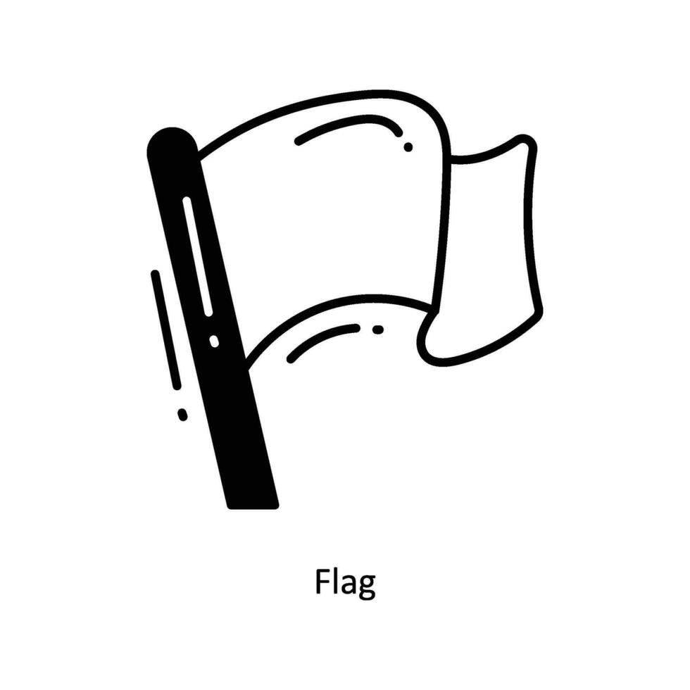 bandiera scarabocchio icona design illustrazione. avviare simbolo su bianca sfondo eps 10 file vettore