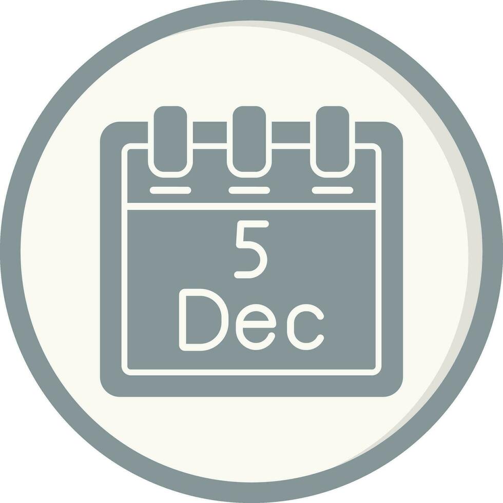 dicembre 5 vettore icona