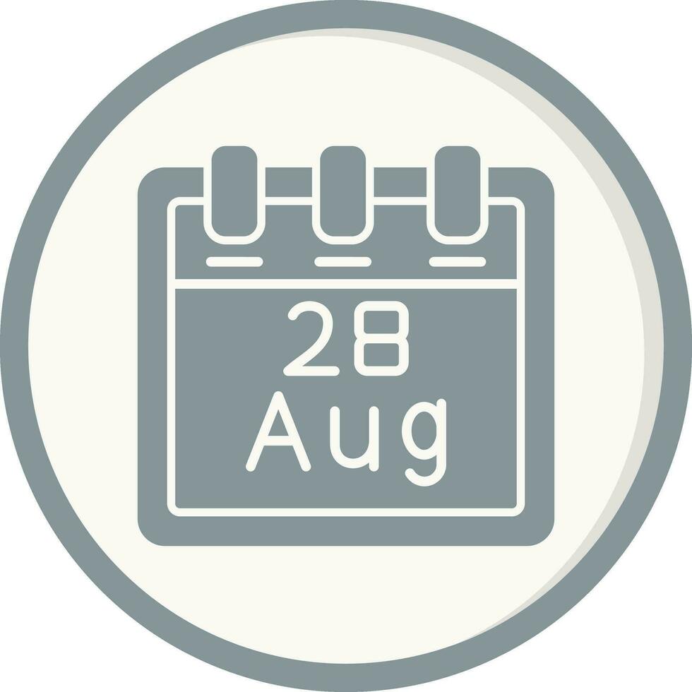 agosto 28 vettore icona