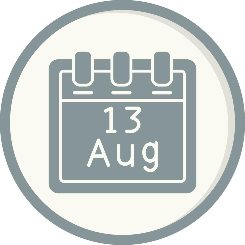 agosto 13 vettore icona