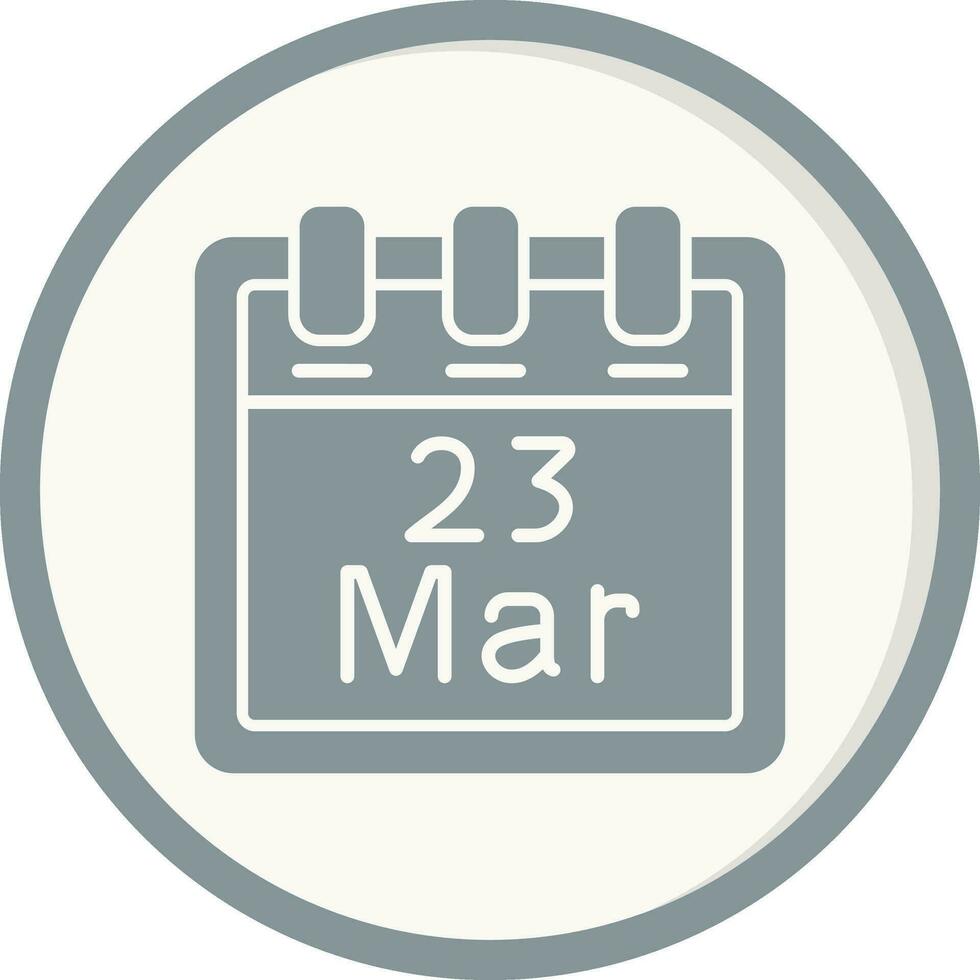 marzo 23 vettore icona