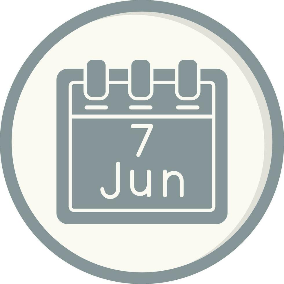 giugno 7 vettore icona