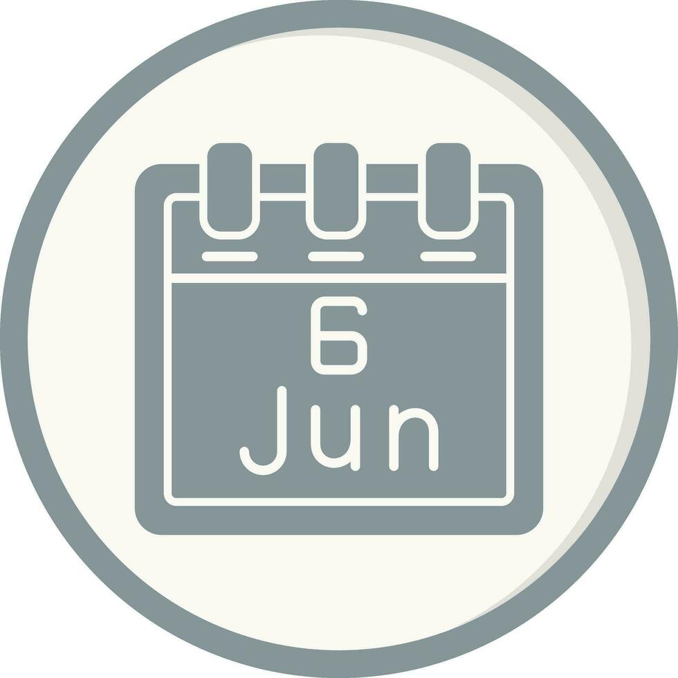 giugno 6 vettore icona