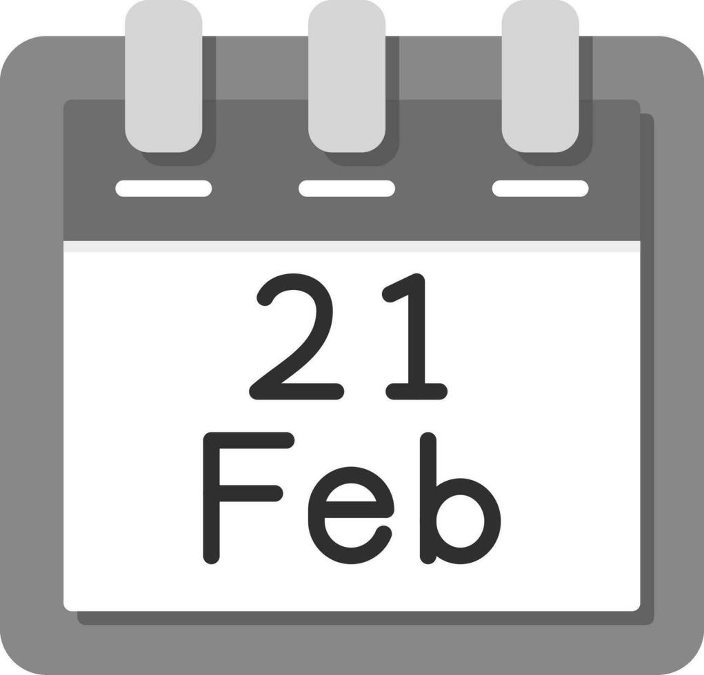febbraio 21 vettore icona