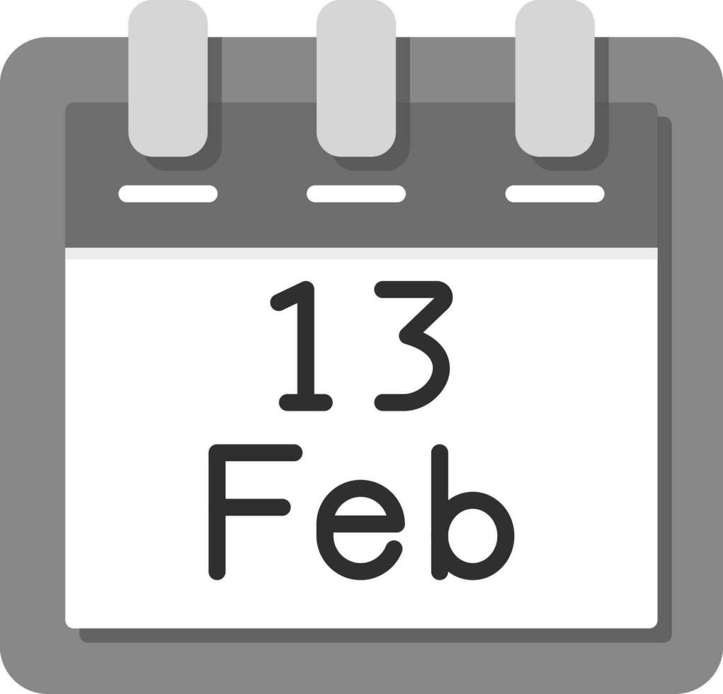 febbraio 13 vettore icona