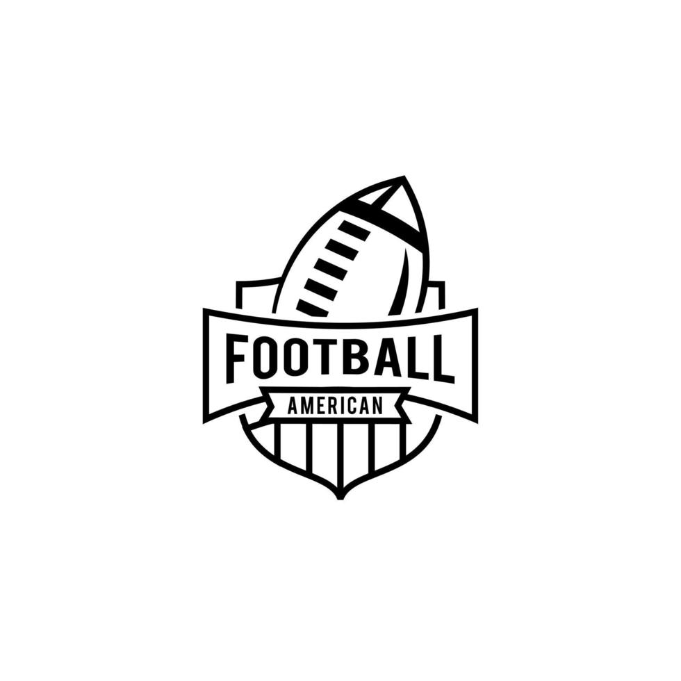 vettore di disegno dell'icona del logo della linea della squadra di football americano