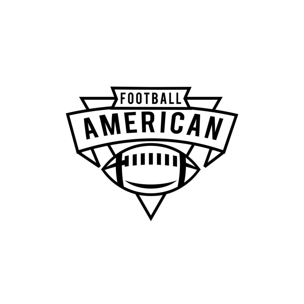 vettore di disegno dell'icona del logo della linea della squadra di football americano