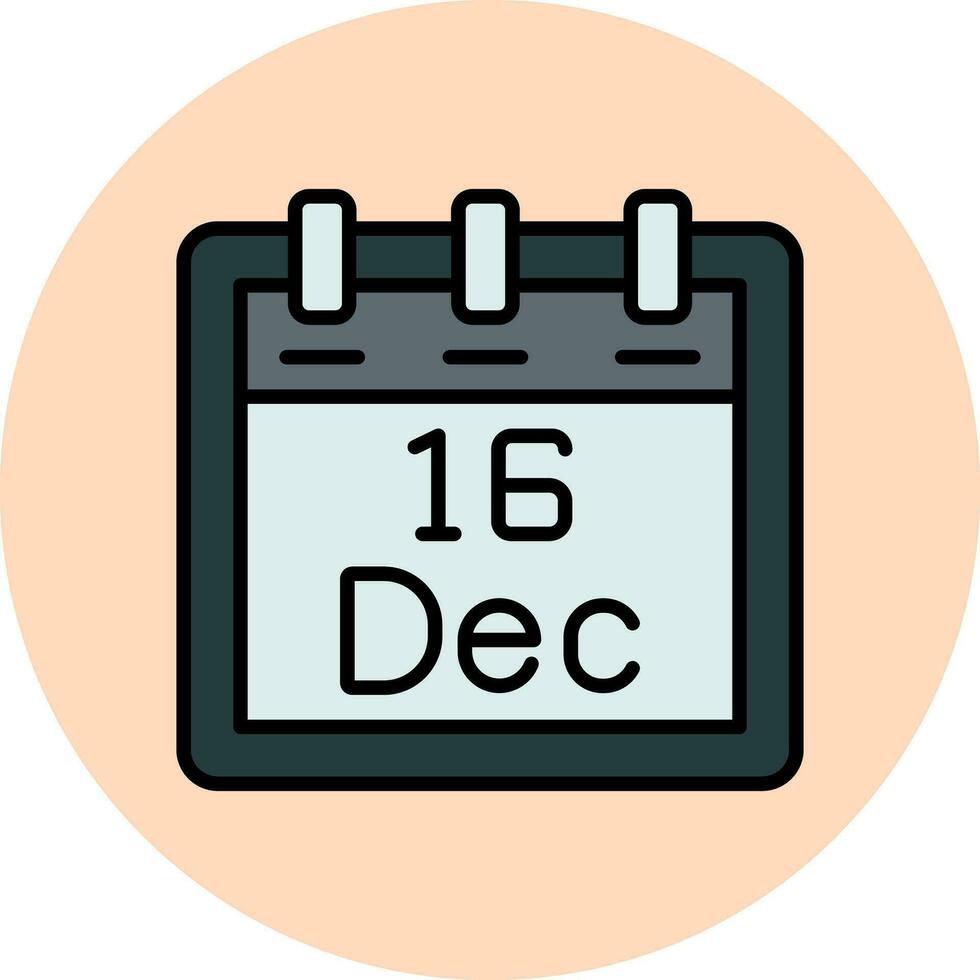 dicembre 16 vettore icona